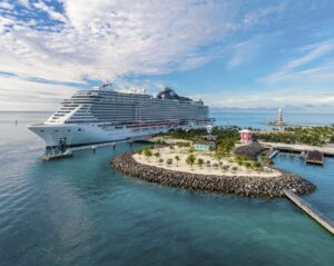 MSC Seashore's first call at Ocean Cay MSC Marine Reserve - Photo credit Conrad Schutt